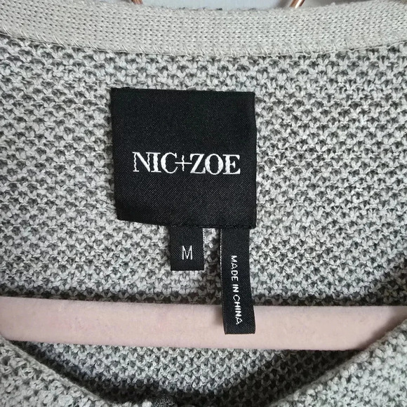 NIC+ZOE, Gray Green Lightweight Zip Front Tweed Nylon Anorak Jacket, Size Medium - Picture 13 of 15